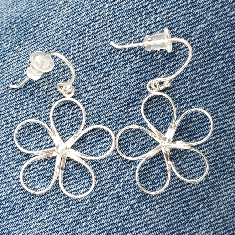 NWT Primrose Sterling Silver 925 Daisy Floral Dangle Earrings - Picture 7 of 11